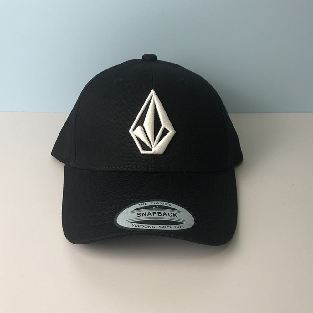 Volcom Full Stone Cap Hat White Black Canvas Adjustable Back